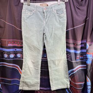PAIGE Premium Denim Embroidered Teal Corduroy Pants Girl's Size 10